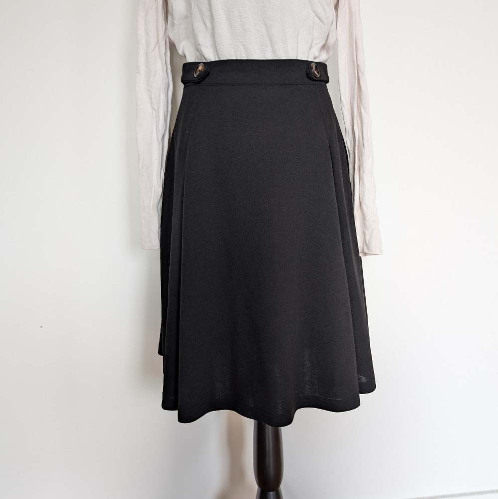 Black Knee Length Circle Skirt Size XS